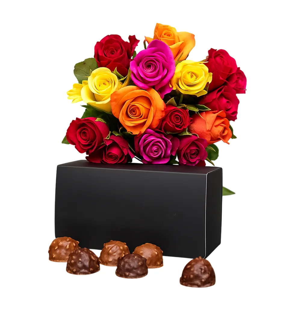 30 Roses With 300g Choco Bliss