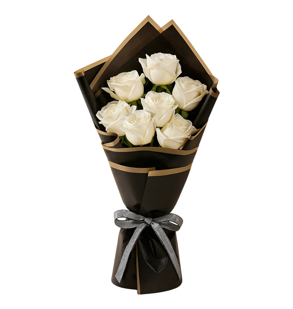 Traditional White Rose Bouquet