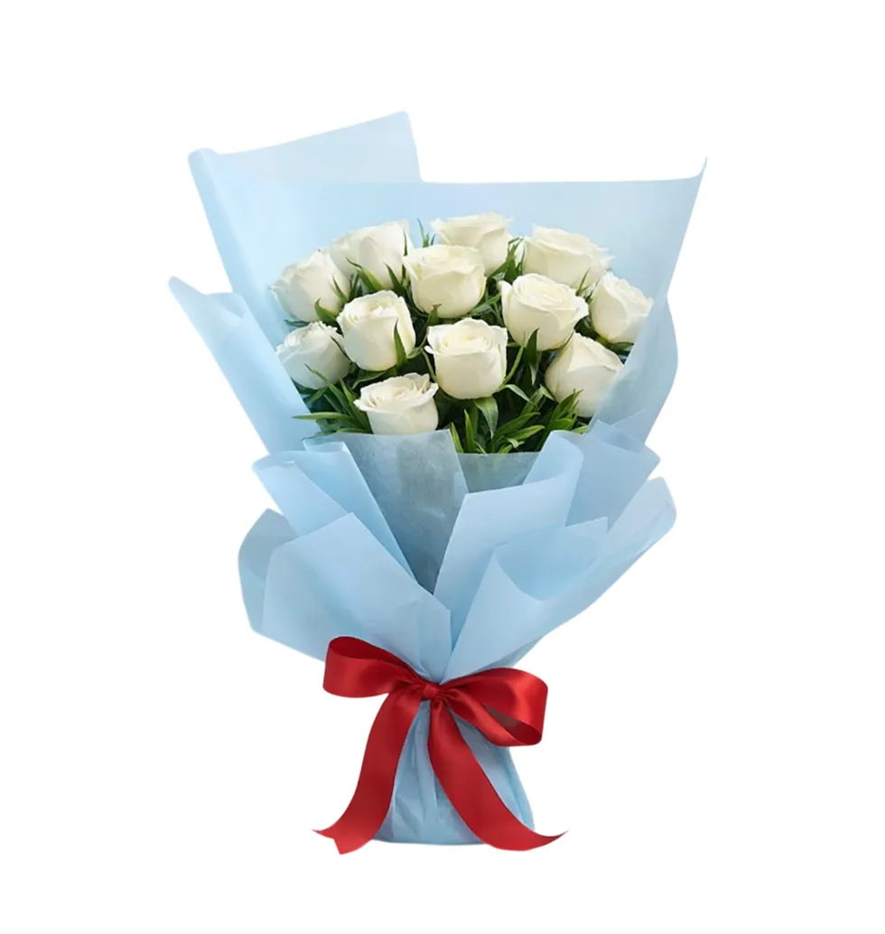 Elegant White Rose Arrangement