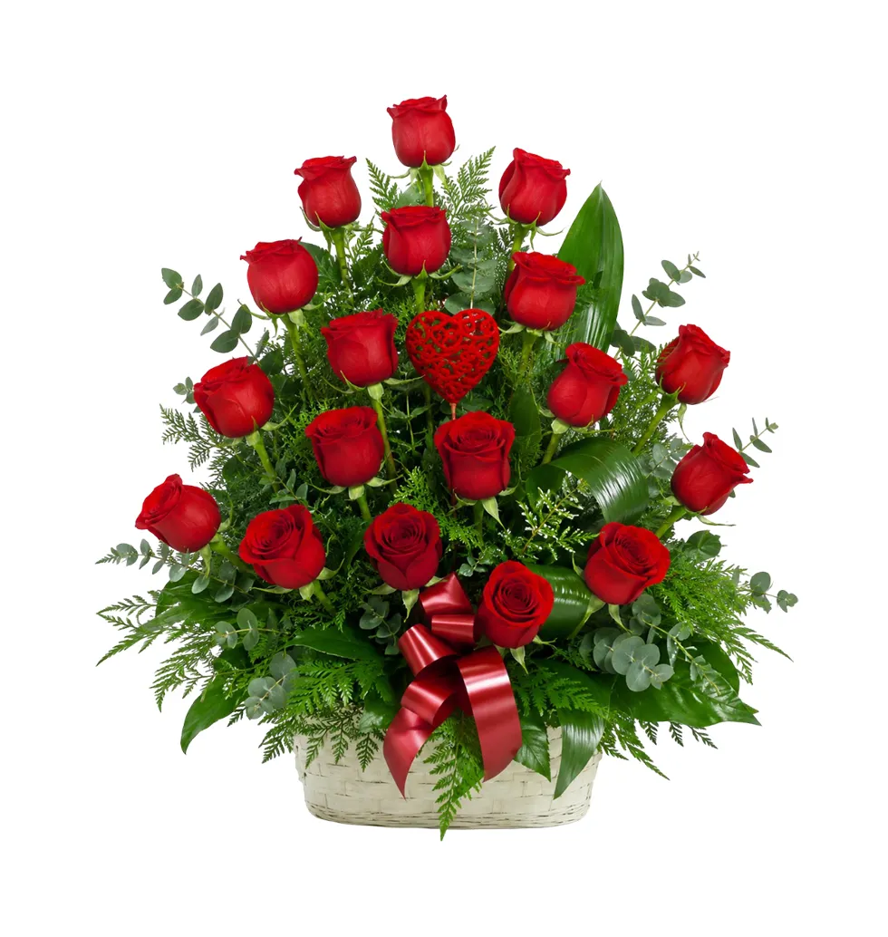 Elegant Red Roses Gift Arrangement