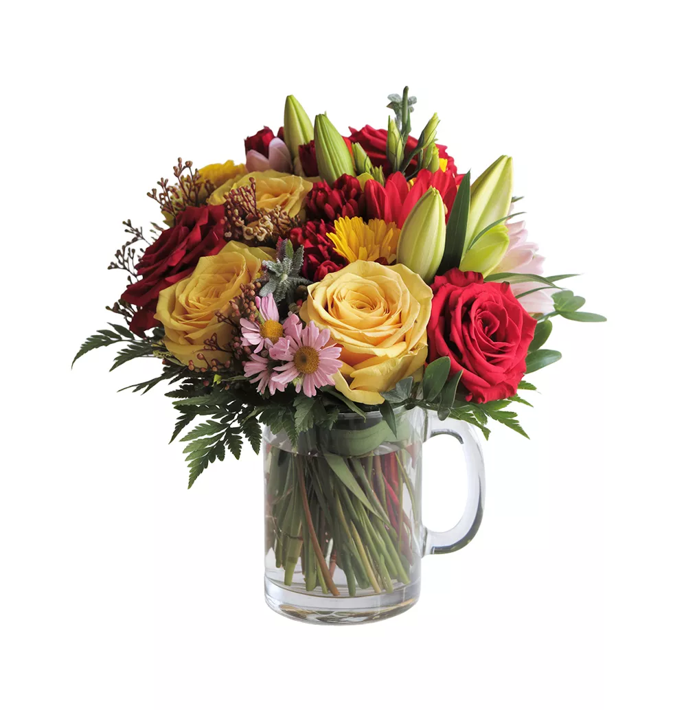 Beer Mug Featuring Flowers