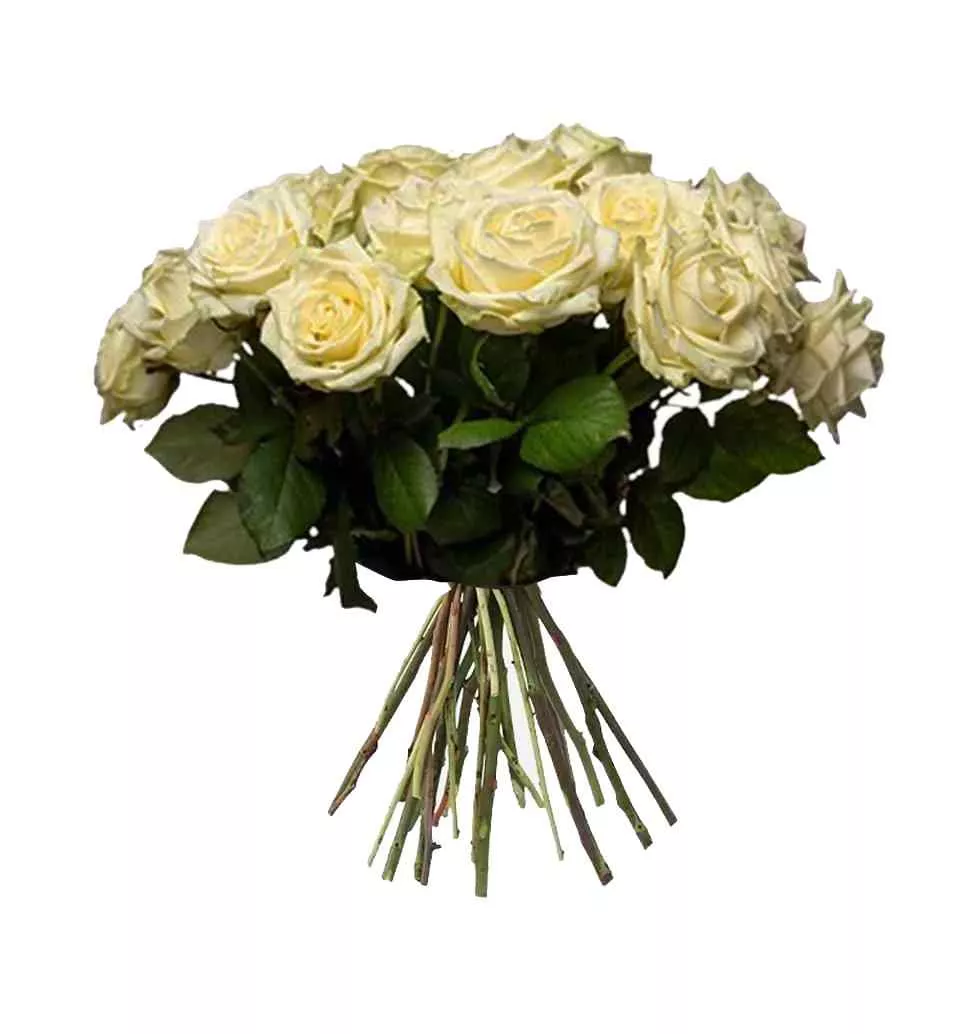 White Naomie Roses Bouquet Delight