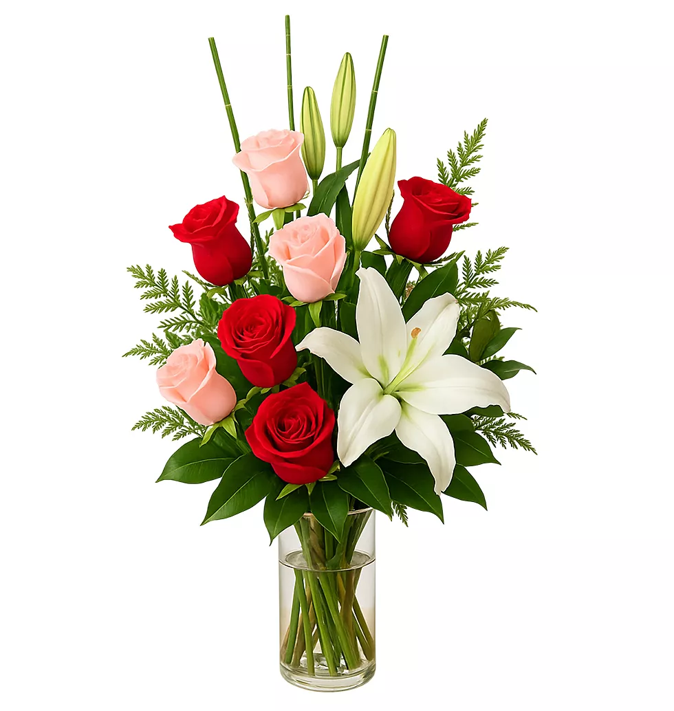 Classy Charm Roses & Lilies Bouquet