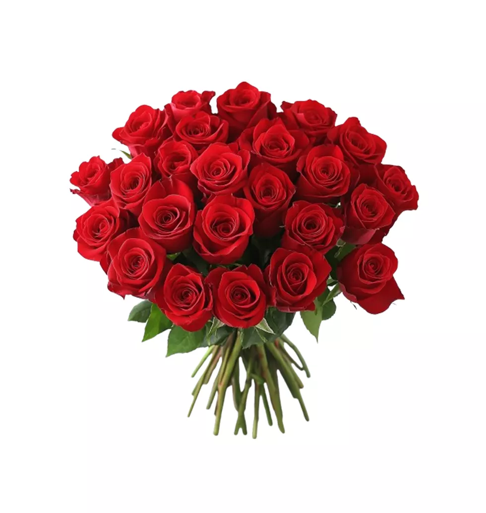 Enchanting Bouquet of Scarlet Roses