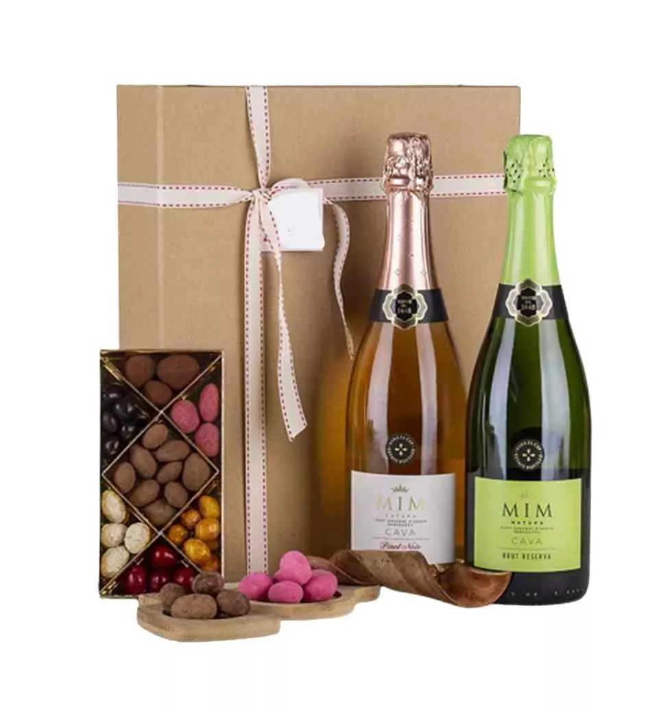Exquisite Sparkling Wine And Chocolate Gift Set