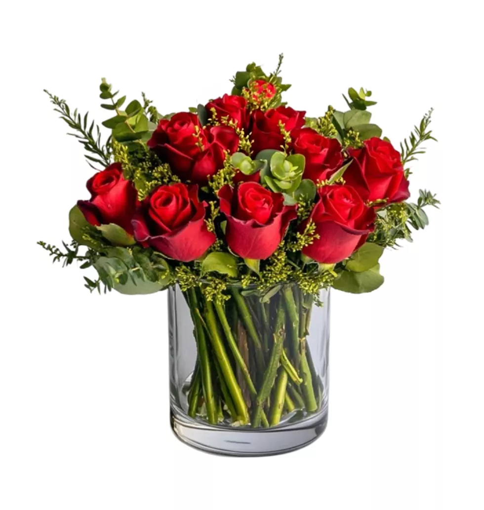 Cute 12 Roses Floral Arrangement