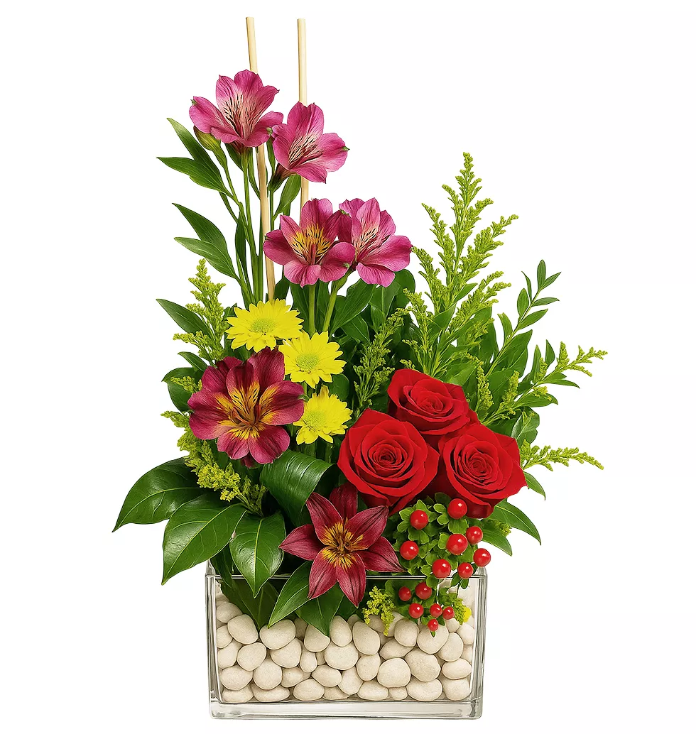 Vibrant Charm Floral Planter
