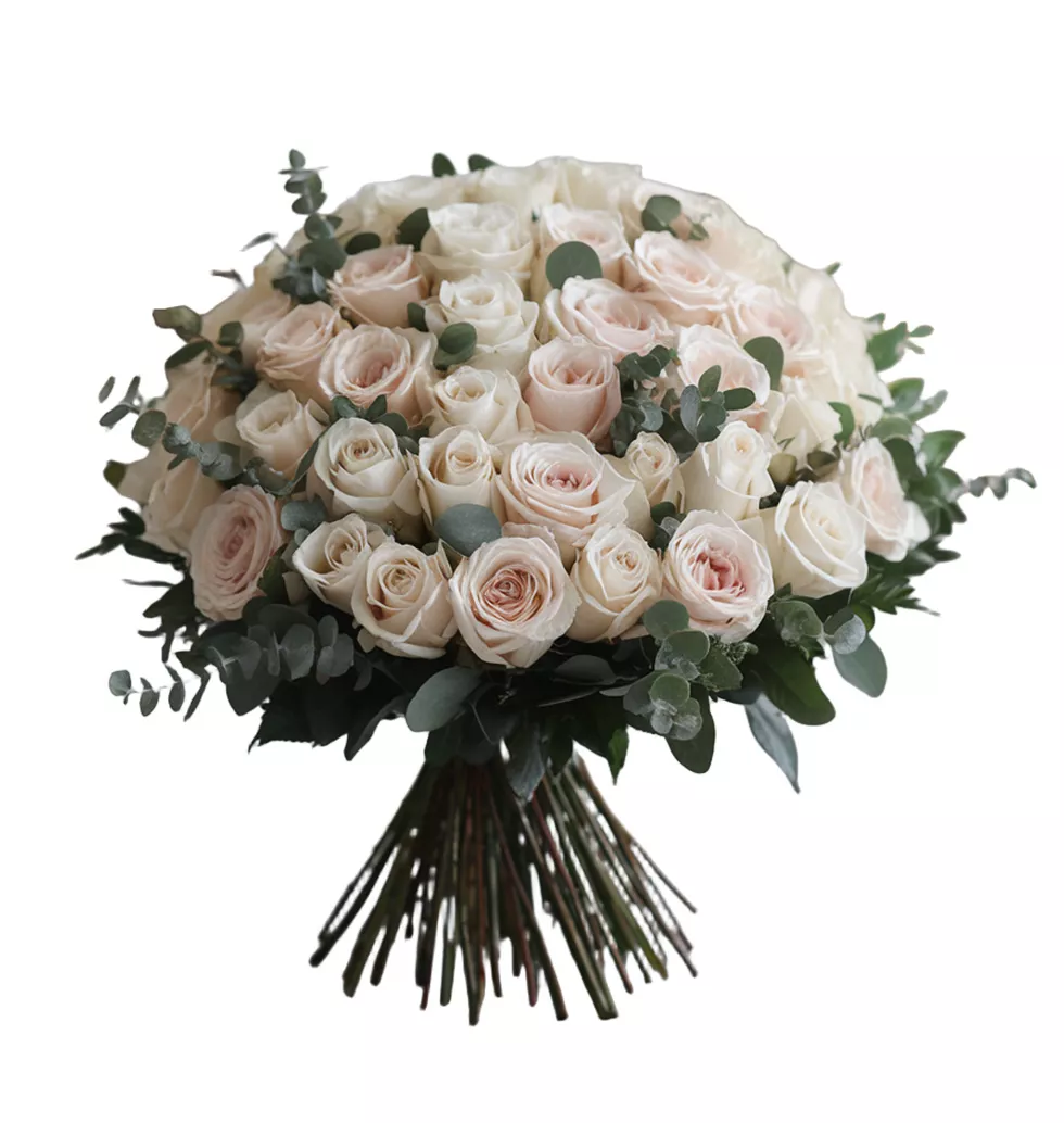 Precious roses and eucalyptus Bouquet