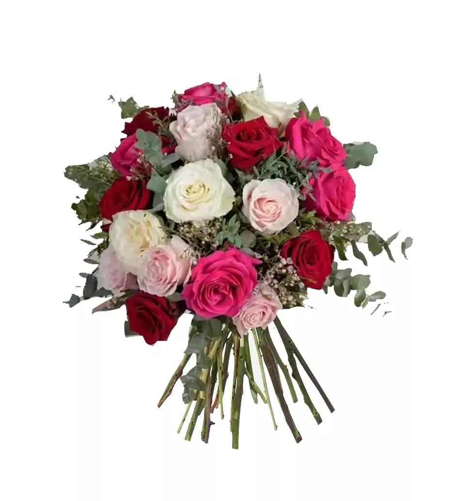 Rainbow Splendor 12 Rose Bouquet