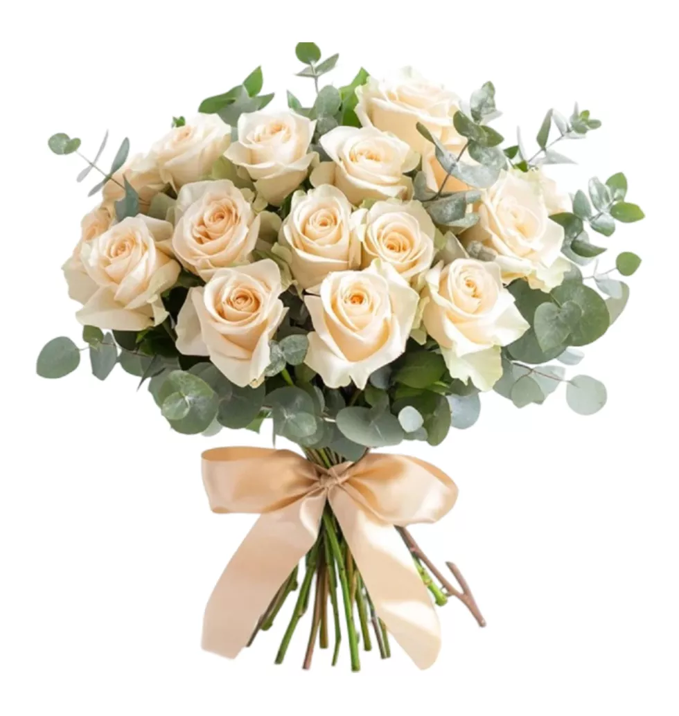 Soft Champagne Roses Floral Gift