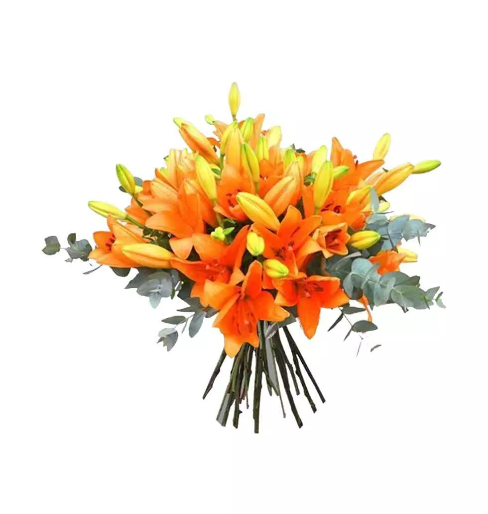 Sun kissed Elegance Bouquet Of Orange Lilies