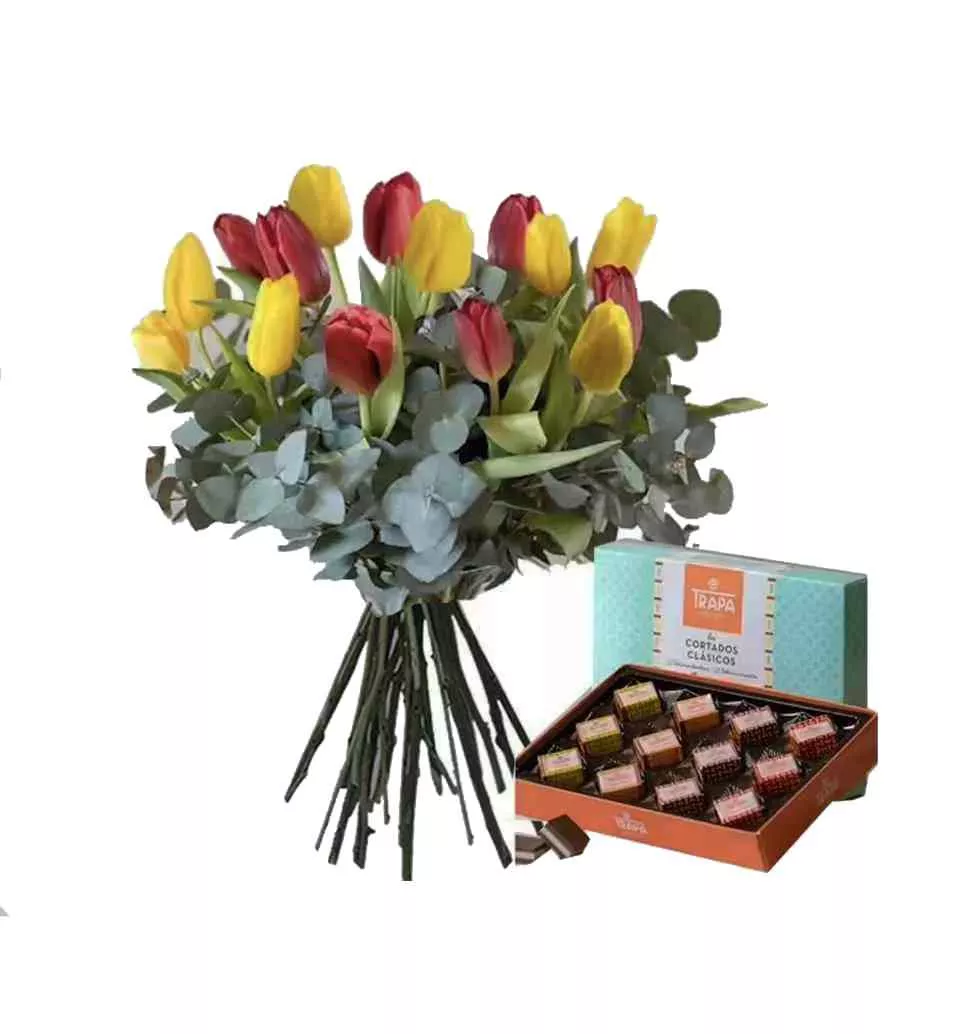 Tulips And Chocolate Happiness Combo