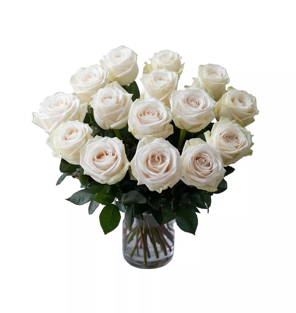 Impressive White Rose Bouquet