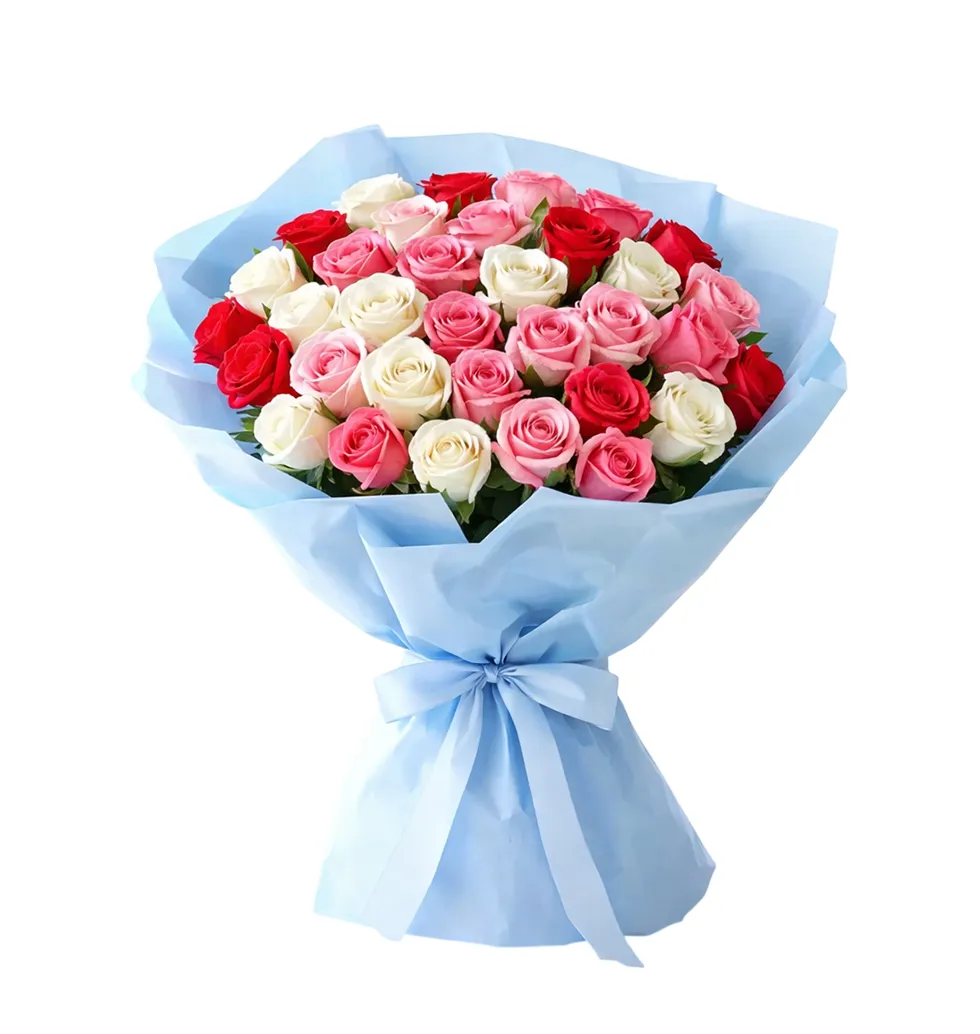 Luxury Mixed Roses Bouquet Set