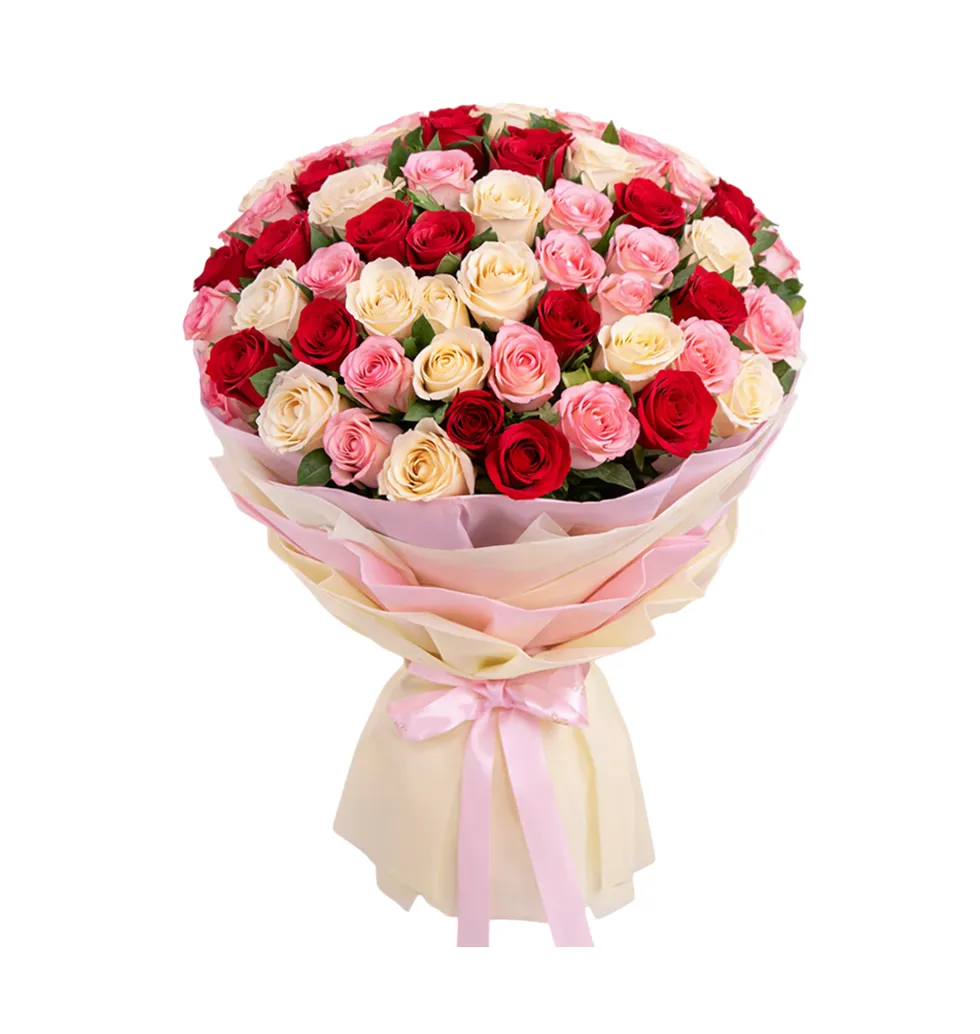 Luxury 50 Mixed Roses Bouquet