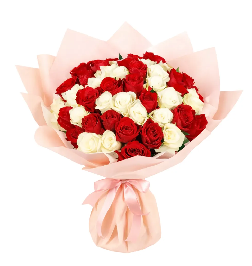 Luxury Dual Color Roses Bouquet