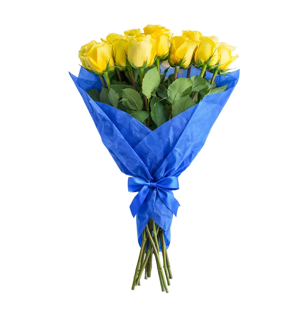 Vibrant Yellow Rose Arrangement