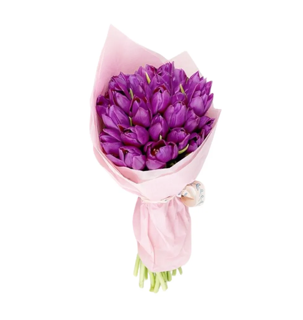 Gorgeous Purple Tulip Display