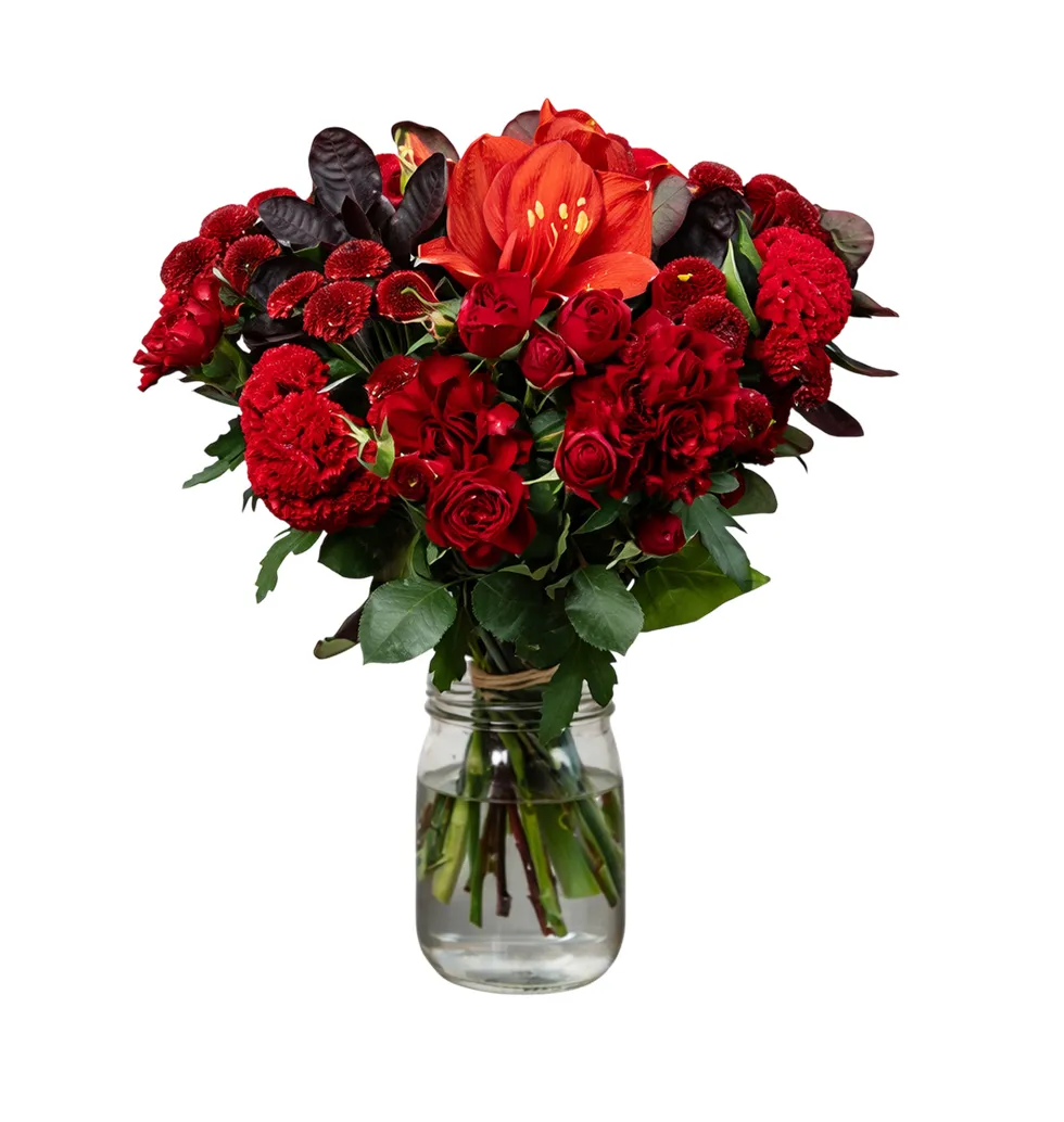Vibrant Red Floral Showcase