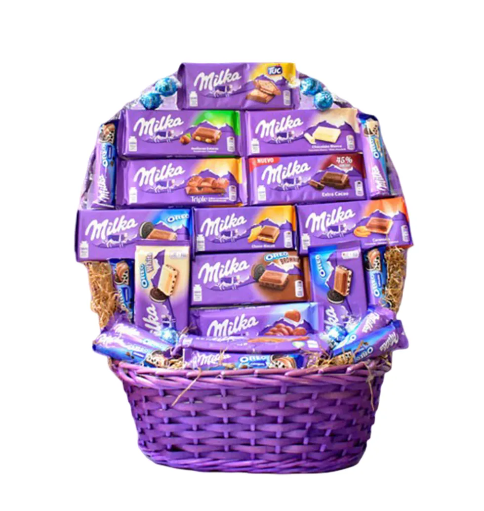 Festive Milka Chocolate Treats Basket